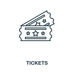 Tickets icon. Simple element from amusement park collection. Creative Tickets icon for web design, templates, infographics and more