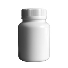 white plastic blank medicine bottle on a white background