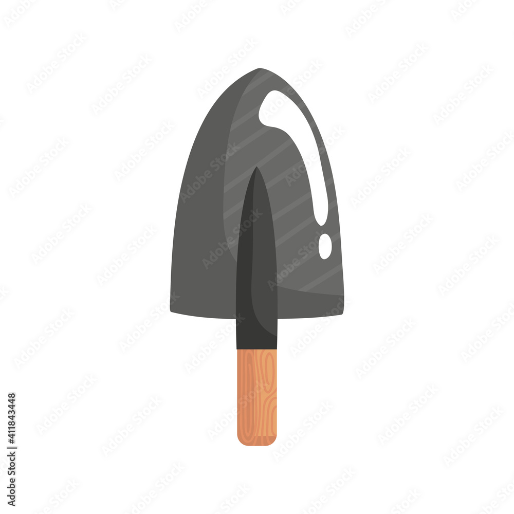 Poster shovel tool gardening isolated icon vector illustration design