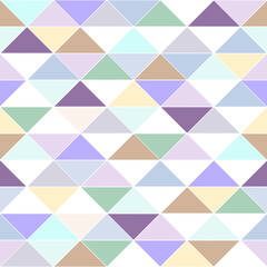 Seamless geometric pattern, colored and white triangles background