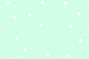 White stars pattern on a light green background