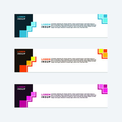 abstract geometric web design banner template isolated on dark grey background