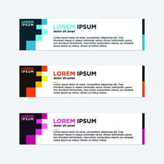 abstract geometric web design banner template isolated on dark grey background