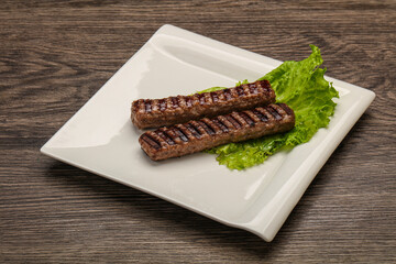 Two Grilled kebeb beef sausages