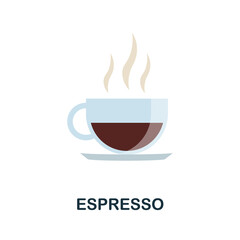 Espresso flat icon. Color simple element from coffee collection. Creative Espresso icon for web design, templates, infographics and more