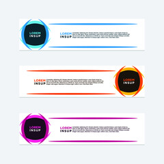 abstract geometric web design banner template isolated on dark grey background