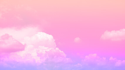 Fototapeta premium beauty soft violet sweet pink pastel with fluffy clouds on sky. multi color image. abstract fantasy growing sweet light