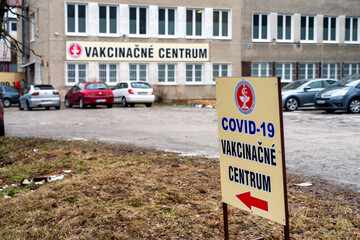 Vaccination centre for coronavirus Covid-19 in town Ružomberok, Slovakia