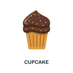 Cupcake flat icon. Color simple element from coffee collection. Creative Cupcake icon for web design, templates, infographics and more