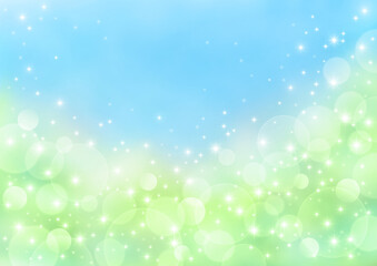 Obraz premium 青空と光の背景、緑