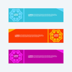 abstract geometric web design banner template isolated on dark grey background