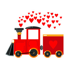red train on the white background