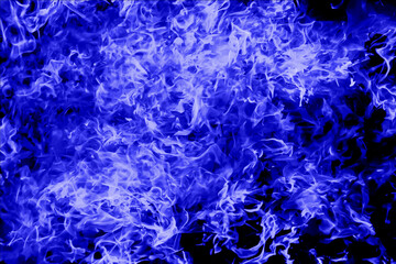 Blue flame on black background