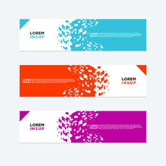 abstract geometric web design banner template isolated on dark grey background