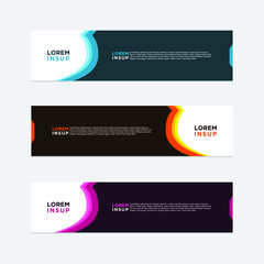 abstract geometric web design banner template isolated on dark grey background