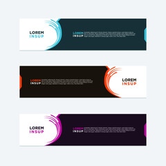 abstract geometric web design banner template isolated on dark grey background