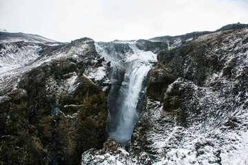 Winter landscape in southern Iceland, Northern Europe
