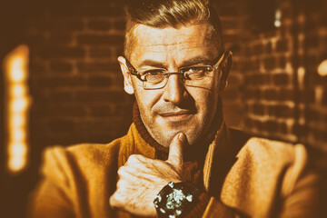 successful businessman with glasses