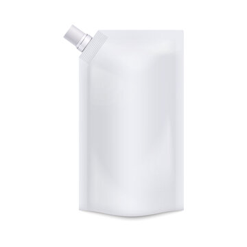 Blank doypack packaging with top spout realistic vector illustration isolated.