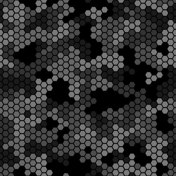 Repeating digital dotted hexagonal camo military texture background