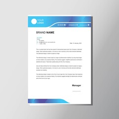 Modern blue letterhead design