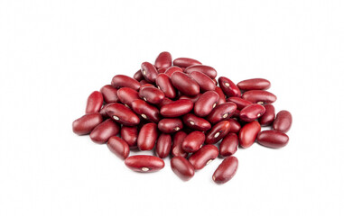 Dried red bean, kidney bean on the white background