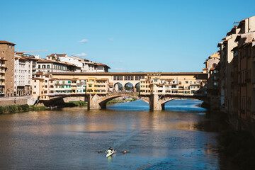 Obraz premium Panoramic view on Ponte Vecchio (Old Bridge)