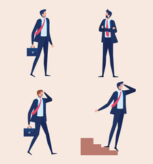 elegant businessmen workers standing characters vector illustration design