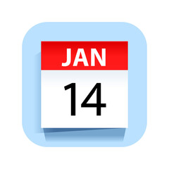 January 14. Calendar Icon. Vector Illustration.