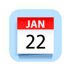 Fototapeta premium January 22. Calendar Icon. Vector Illustration.