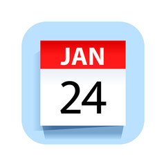 January 24. Calendar Icon. Vector Illustration.