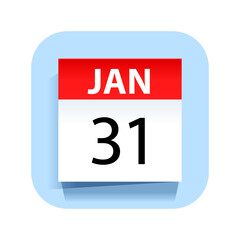 January 31. Calendar Icon. Vector Illustration.