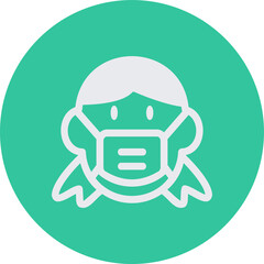 Person Wearing N95 Breathing Mask Icon