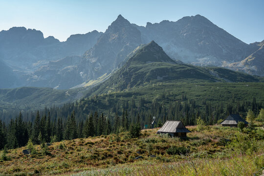 Traditional mountain hut in the mountains of the High Tatras