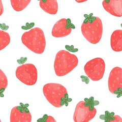 Strawberries background Vector. Print design for textiles. Pattern seamless fruit.