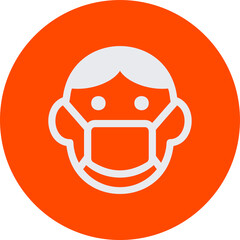 Person Wearing N95 Breathing Mask Icon