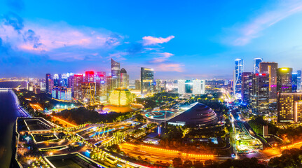 Fototapeta na wymiar Aerial photography of Hangzhou city modern architecture landscape.