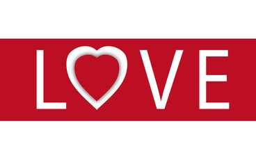 Heart template with word love
