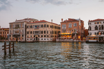 Panoramic view of Venice grand canal view with historical buildings