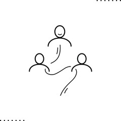 subordination vector icon in outline