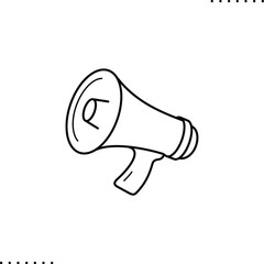 megaphone vector icon in outline