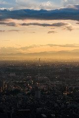 Fototapeta na wymiar Sunset over Tôkyô & Kantô plain, Japan