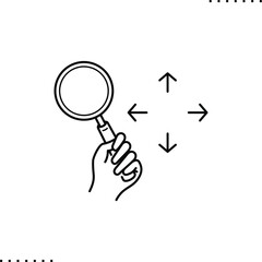 searching, discovery vector icon in outline