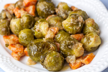 Brussels sprouts dish with olive oil