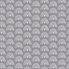 Vector geometric pattern. Simple Scandinavian stylish rainbow texture. Doodle grunge hand drawn illustration