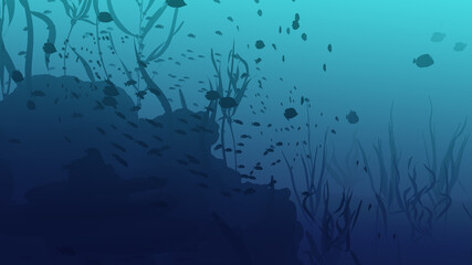 Fototapeta na wymiar Coral Reef Silhouette Illustration