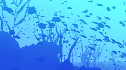 Coral Reef Silhouette Illustration