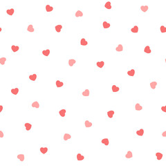 Love Heart Simple Seamless Pattern Valentines Day Background Red