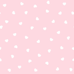 Love Heart Simple Seamless Pattern Valentines Day Background Pink
