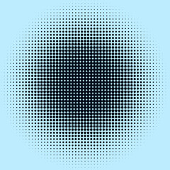 Gradient of blue dots. Halftone texture. Vector illustration. Monochrome dots background.